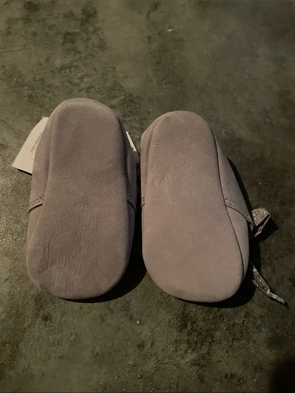 Mango Lilac Moccasin Baby Shoes with Floral Tie